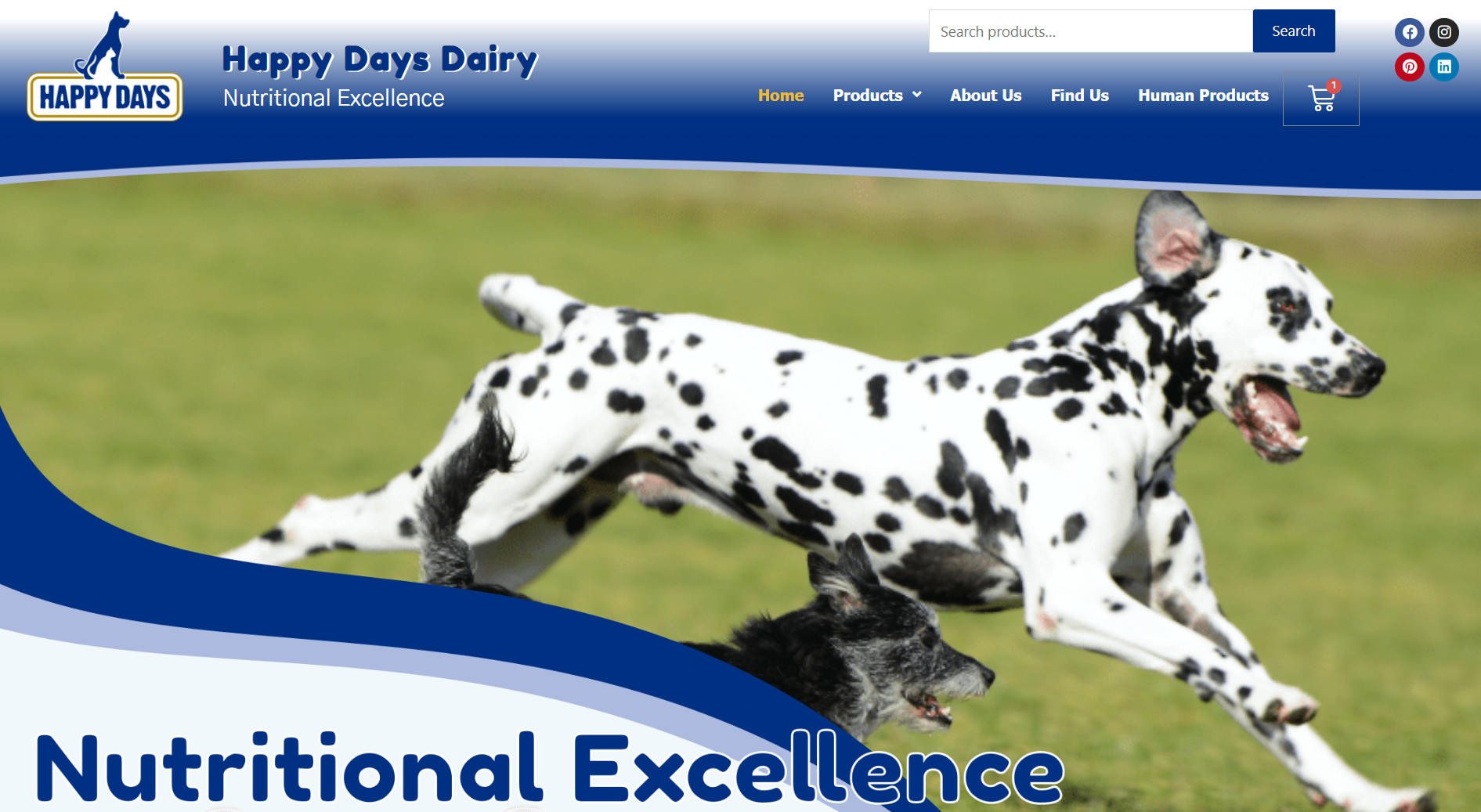 preview of Happy Days Dairy website